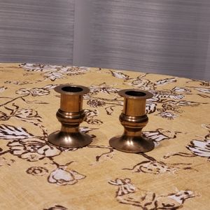 2 pc Brass Taper Candle Holders